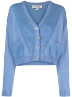 DVF Diane von Furstenberg cardigan Paulette à coupe crop - Bleu