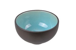 Zwart/Turquoise Kom - Glassy Turquoise - 11.5 x 6.5cm 350ml