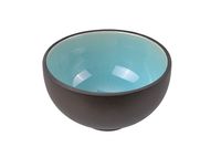 Zwart/Turquoise Kom - Glassy Turquoise - 11.5 x 6.5cm 350ml