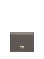 TOM FORD mini portefeuille en cuir à plaque logo - Gris - thumbnail