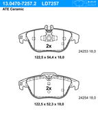 Remblokkenset, schijfrem ATE Ceramic ATE, u.a. für Mercedes-Benz - thumbnail