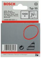 Bosch Accessories Niet met smalle rug type 55, 6 x 1,08 x 18 mm, verpakking van 1000 stuks 1000 stuk(s) 2609200223 Afm. (l x b) 18 mm x 6 mm