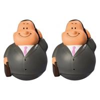 2x Stuks Anti Stressbal Zakenman In Pak 9 Cm - Stressballen