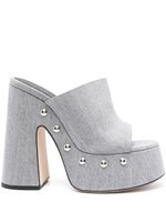 Vic Matie mules 140 mm en jean - Gris - thumbnail