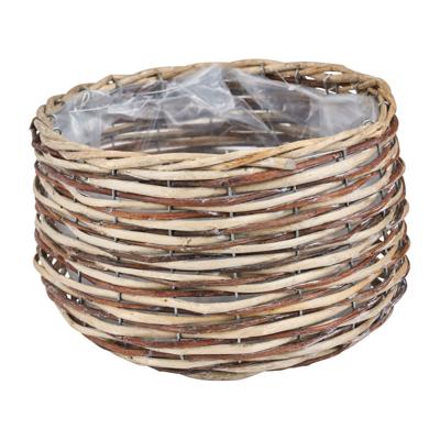 Rieten bloempot met voering - ⌀25x17cm Rieten bloempot met voering - ⌀25x17cm
