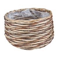 Rieten bloempot met voering - ⌀25x17cm