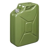 Metalen jerrycan met magnetische dop legergroen voor brandstof 20 liter   -