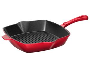 ERNESTO Gietijzeren grillpan (Rood)