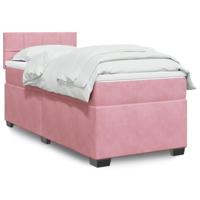 vidaXL Boxspring met matras fluweel roze 80x200 cm, boxspring, ledikant, bedframe, bed, boxspring bed, bedbodem, seniorenbed, senioren bed