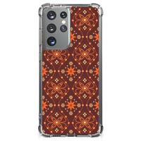 Samsung Galaxy S21 Ultra Doorzichtige Silicone Hoesje Batik Brown