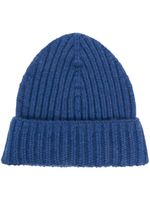 Barrie bonnet en cachemire à design nervuré - Bleu