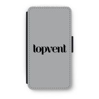 Topvent Grijs Zwart: iPhone X Flip Hoesje - thumbnail