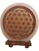 Zoutsteen Lamp Deco Flower of Life Inclusief Kabel en Lampje