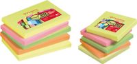 Pergamy notes, ft 76 x 76 mm, 4 geassorteerde neon kleuren, pak van 12 blokken - thumbnail