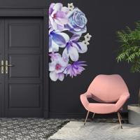 Muursticker - 3D Bloemen paars Madeliefje Orchidee