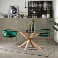 Kave Home Eettafel Argo - Eiken/Glas - thumbnail