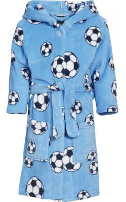 Playshoes badjas Soccer junior fleece blauw maat 146/152