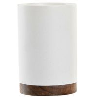 Badkamer tandenborstelhouder / drinkbeker -keramiek - wit - 7 x 10 cm