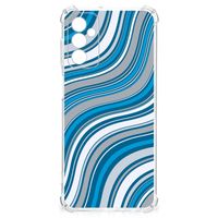 Samsung Galaxy M13 4G | M23 Doorzichtige Silicone Hoesje Waves Blue - thumbnail