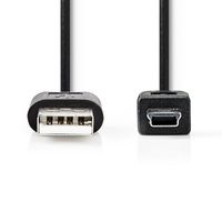 Nedis CCGT60300BK10 Kabel Usb 2.0 A Male - Mini 5-pins Male 1,0 M Zwart - thumbnail