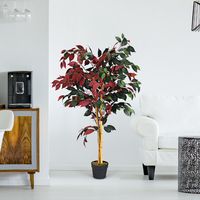 Kunstm120cm Hoge Groene Ingemaakte Ficus Boomatige Boom Realistische Groene Planten