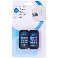 Set Van 2x Potloodgummen Mobiele Telefoon 6 Cm - Gummen