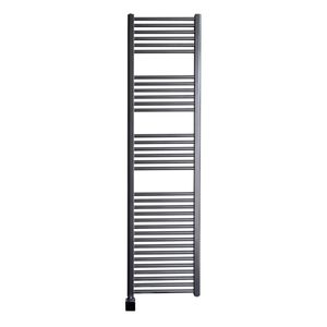 Sanicare elektrische design radiator 45x172 gunmetal met Bluetooth en thermostaat links zwart