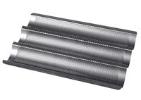 Birkmann, Easy Baking, baguetteplaat, geperforeerde baguettevorm van koolstofstaal voor 3 baguettes met anti-aanbaklaag en receptidee, 881181