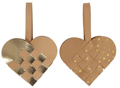 Creotime knutselset harten faux leather goud/bruin 12-delig Creotime knutselset harten faux leather goud/bruin 12-delig