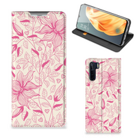 OPPO Reno3 | A91 Smart Cover Pink Flowers - thumbnail