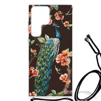 Samsung Galaxy S23 Ultra Case Anti-shock Pauw met Bloemen - thumbnail