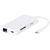 Vivanco USB-C Adapter [1x USB-C stekker - 7x HDMI-bus, MicroSD-kaartenslot, RJ45-bus, SD-kaartslot, USB 3.2 Gen 1 bus A (USB 3.0), USB 3.2 Gen 1 bus A (USB