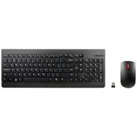 Lenovo Essential Wired Set met toetsenbord en muis USB Multimediatoetsen, Spatwaterdicht AZERTY, Belgisch Zwart - thumbnail