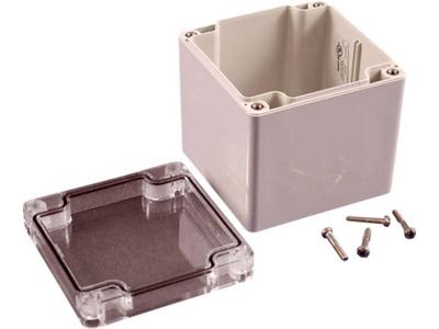 Hammond Electronics 1554EE2GYCL Universele behuizing 90 x 90 x 90 Polycarbonaat Grijs, Helder 1 stuk(s)