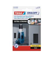 TESA On & Off 55228-00-01 Klittenband Om vast te plakken Haak- en lusdeel, Extra sterk (l x b) 100 mm x 50 mm Zwart 2 stuk(s)