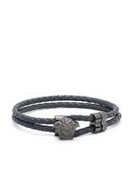 Versace bracelet Medusa en cuir tressé - Gris