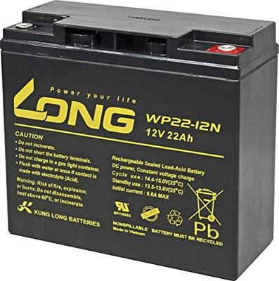 Long WP22-12N WP22-12N loodaccu 12V 22Ah lood-vlies (AGM) (B x H x D) 181 x 167 x 76 mm M6-schroeven