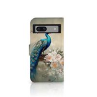 Telefoonhoesje met Pasjes voor Google Pixel 8A Vintage Pauwen