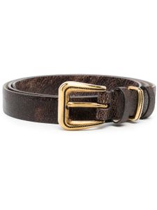 Brunello Cucinelli ceinture en cuir à effet délavé - Marron