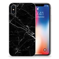 Apple iPhone X | Xs TPU Siliconen Hoesje Marmer Zwart - Origineel Cadeau Vader