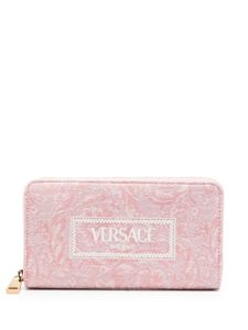 Versace portefeuille à logo brodé - Rose