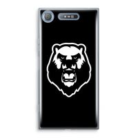 Angry Bear (black): Sony Xperia XZ1 Transparant Hoesje