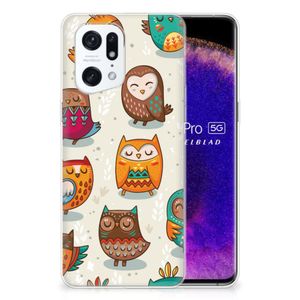 OPPO Find X5 Pro TPU Hoesje Vrolijke Uilen