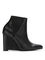 Studio Chofakian leather wedge boots - Noir - thumbnail