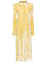 Jil Sander robe-chemise en velours - Jaune