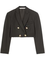 Palm Angels cropped double-breasted blazer - BLACK