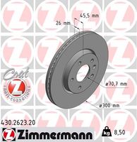 Remschijf COAT Z ZIMMERMANN, Remschijftype: Binnen geventileerd, u.a. für Opel, Vauxhall, Chevrolet - thumbnail