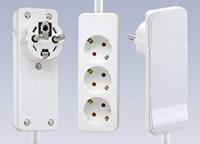 NVB 104566 Stekkerdoos zonder schakelaar, wit, platte stekker, 1 stuk