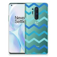 OnePlus 8 Pro TPU bumper Zigzag Blauw - thumbnail