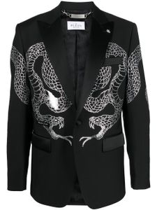 Philipp Plein blazer boutonné à ornements en cristal - Noir